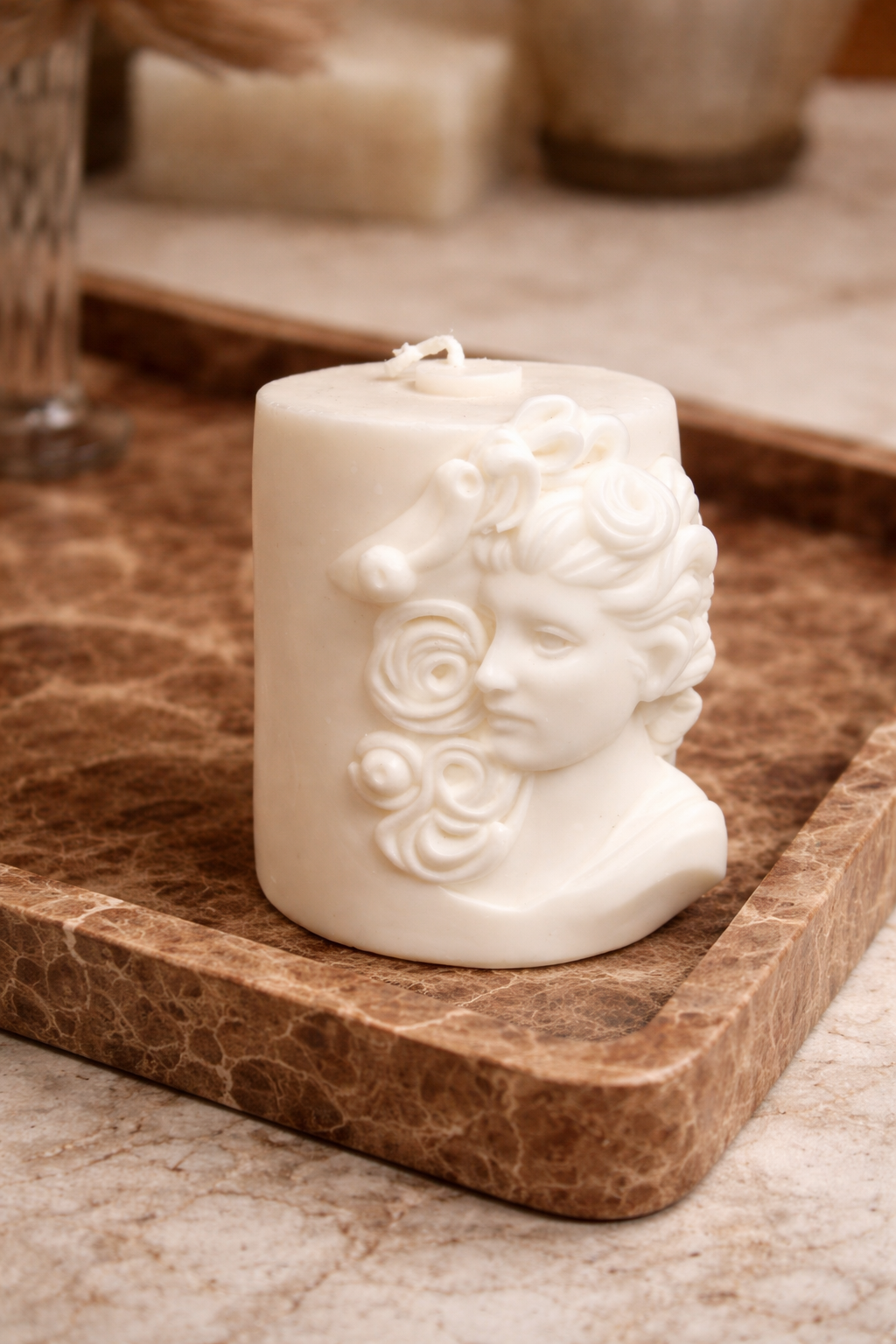 Half face candle