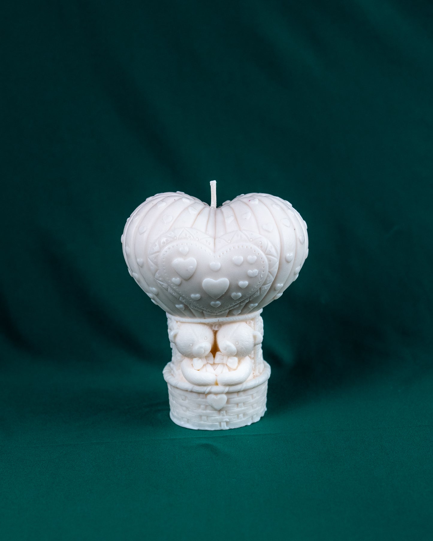 Teddy Bear in Heart Balloon Candle