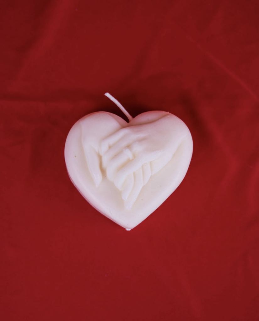 Two Hands heart candle