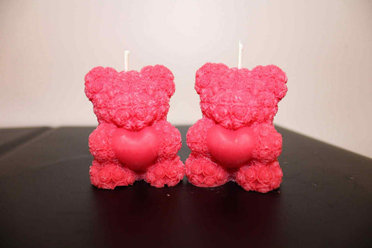 Teddy with Heart Candle 1pc