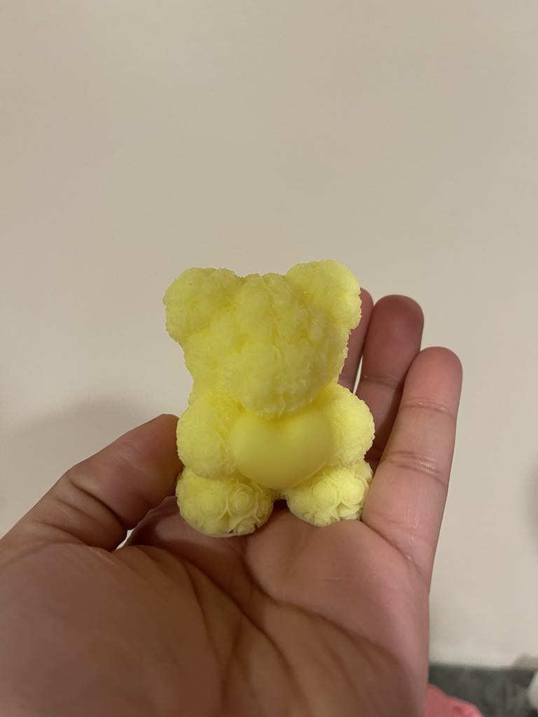 Teddy with Heart Candle 1pc