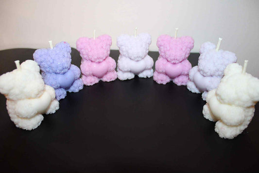 Teddy with Heart Candle 1pc