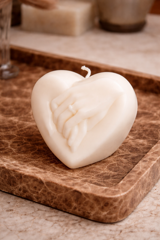 Two Hands heart candle